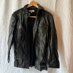 Madewell Black Leather Bomber Jacket